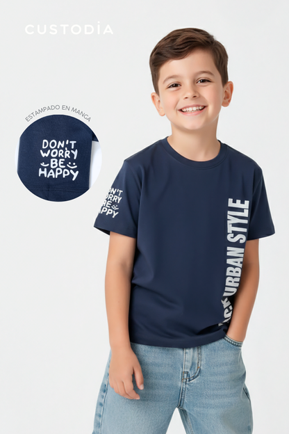 Camiseta Urban Happy Para Niño