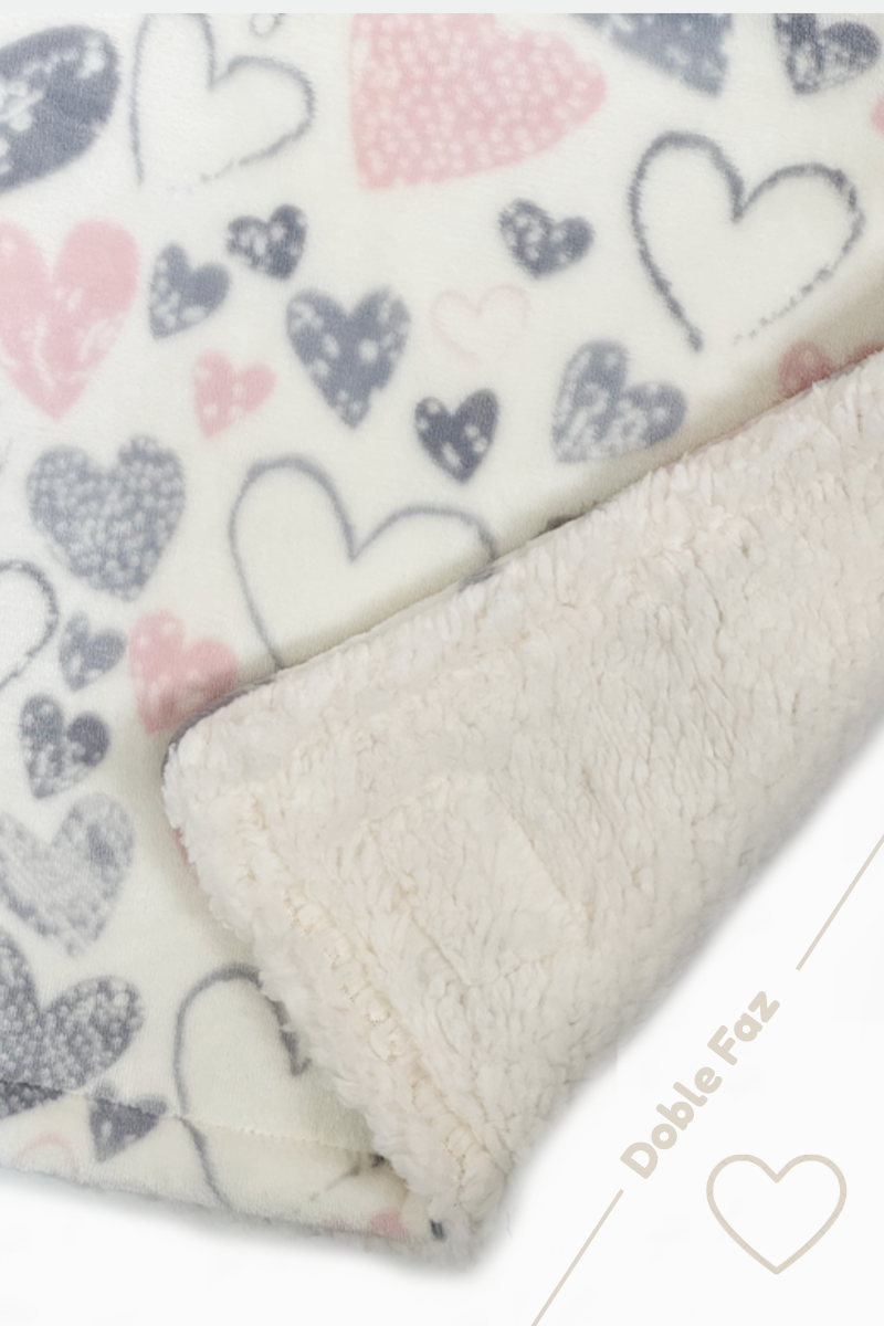Cobija Corazones Doble Faz