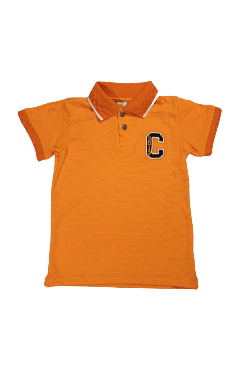 Camiseta Tipo Polo C Naranja - Custodia ModaFeliz
