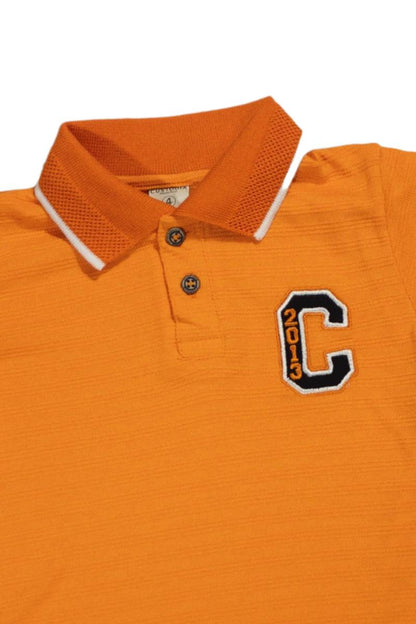 Camiseta Tipo Polo C Naranja - Custodia ModaFeliz